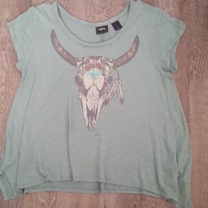 NWOT Mint green Buckle Day trip Aztec top